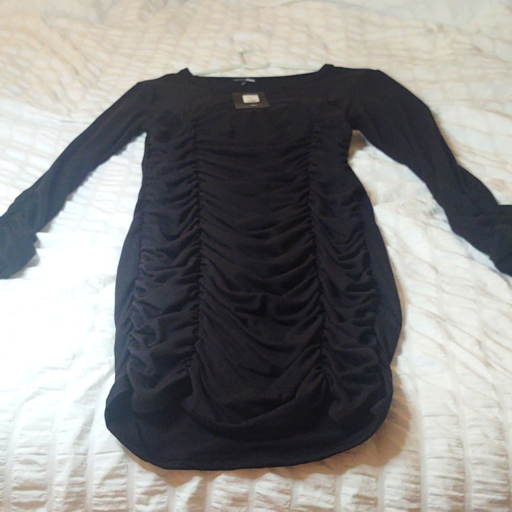 Black ruched dress